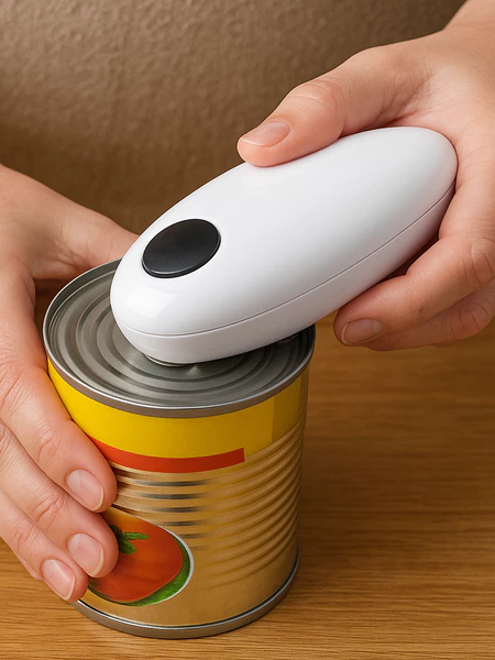 Abridor de Lata Elétrico Automático com Ímã – Sistema Giratório Sem Esforço